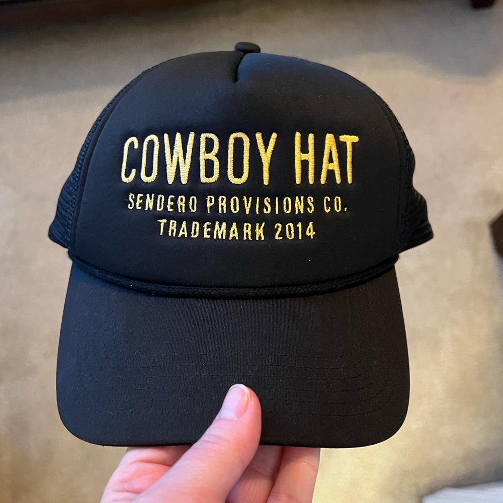 Free People Black and Gold Cowboy Hat